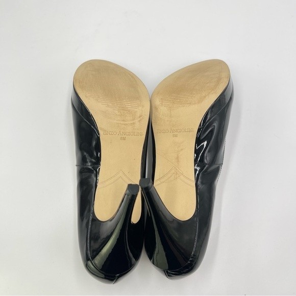 Enzo‎ Angiolini Size 8 Classic Black Patent Leather Platform Heels Pumps Shoes - Picture 8 of 16